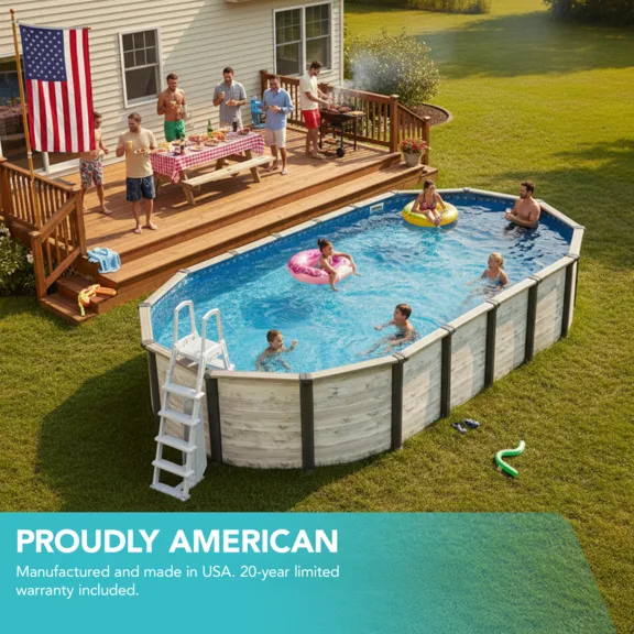 Puri Tech 18ft. x 33ft x 52" Sunset Bay Above Ground Swimming Pool Kit