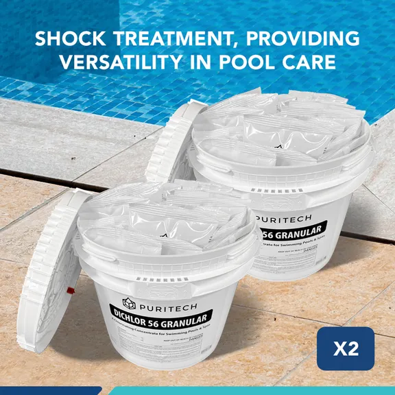 Puri Tech Sodium Dichlor Chlorine Shock Granules for Sanitizing, 40lb.