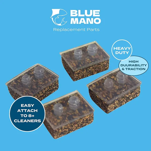 Blue Mano Vinyl Shoes Replacement for Hayward Pool Cleaners, Set of 4
