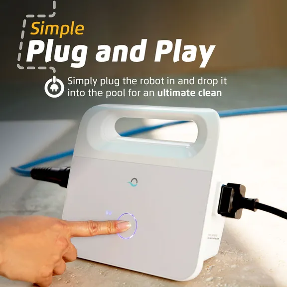 Maytronics Dolphin Explorer E50 Automatic Robotic Pool Cleaner and Universal Caddy Set