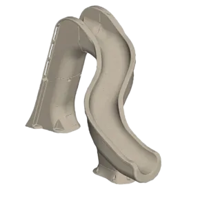 Global Pool Products Sand Colored RIP TIDE Right Curve Deck Mounted Inground Swimming Pool Water Slide
