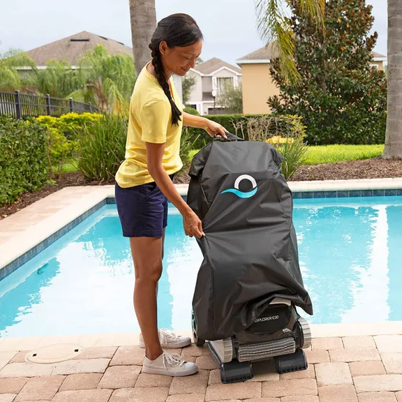Dolphin Explorer E30 Automatic Robotic Pool Cleaner with WiFi, Caddy, and Cover