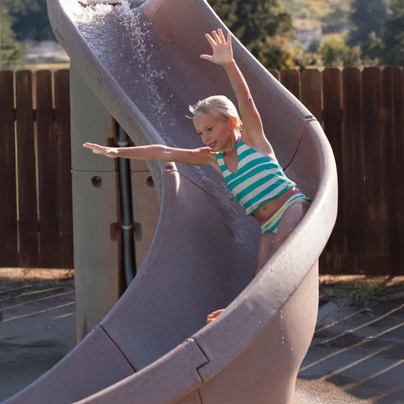 TurboTwister Left Curve Gray Granite Pool Slide by S.R. Smith