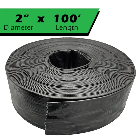 Primal Accessories Commercial Grade 2-Inch x 100-Feet, 3 Bar/43.5 psi Black Backwash Hose