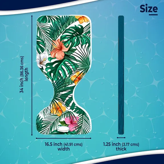 VOS Phoenix Graphic Printed Saddle Effusion Water Floats, Bacan Floral Design, 2-Pack
