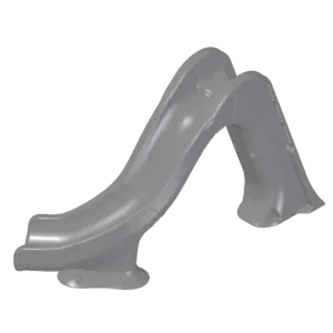 Global Pool Products Tidal Wave Deck Mounted Right Curve Water Slide for Inground Pools, Gray