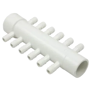 Waterway Plastics 1" SKT X 1" Spig Manifold with 12 3/8" Barbs