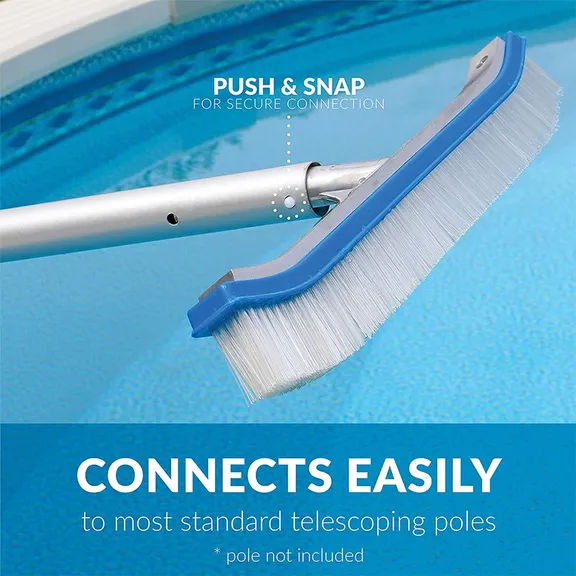 Blue Devil Deluxe All Metal Pool Brush Nylon Bristle 18" Strong B3518