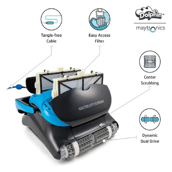 Dolphin Nautilus CC Supreme Robotic Pool Cleaner with Caddy, Cover, and Wi-Fi Connectivity