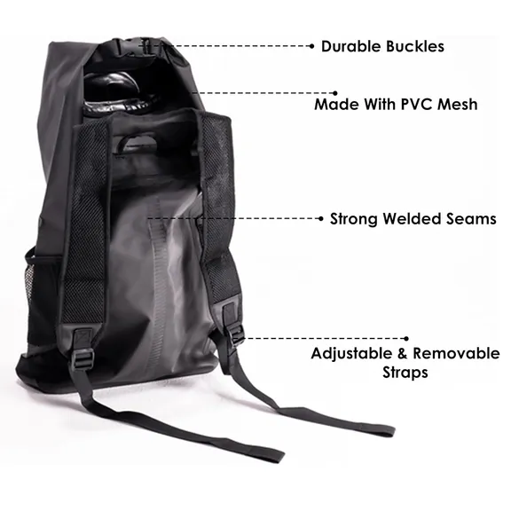 VOS Waterproof Premium Dry Bag, Sack with Roll Top Backpack, Blue