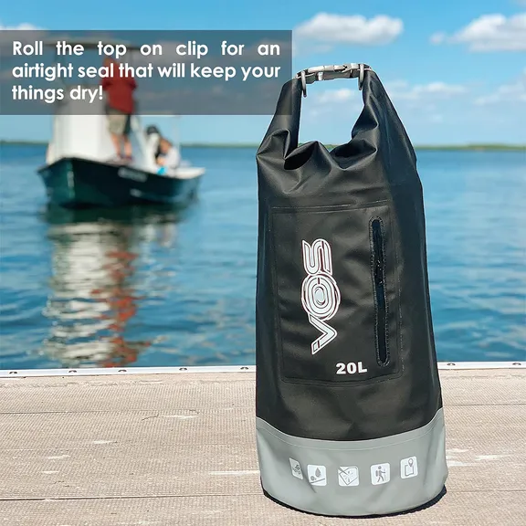 VOS Waterproof Premium Dry Bag 20L, Black