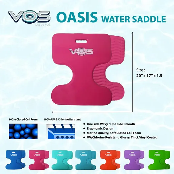 The VOS Oasis Premium Water Solid Saddle Floats, Fandango Pink set of 2