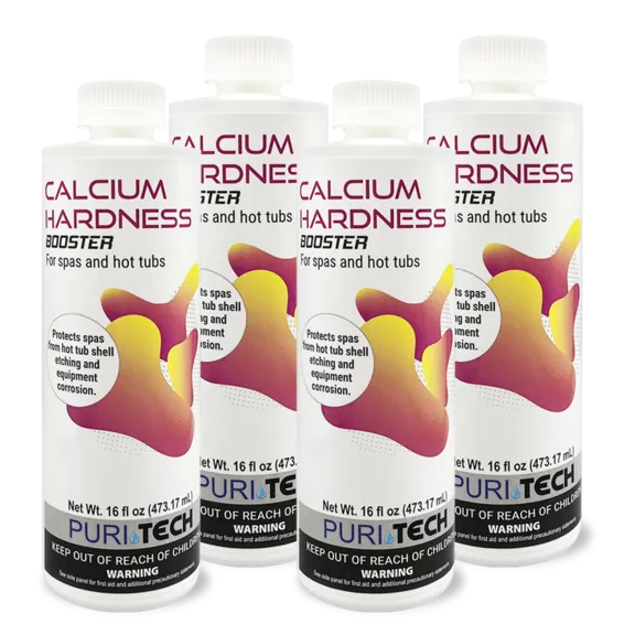 Puri Tech Spa 4-Pack Calcium Hardness Booster, Prevents Etching and Corrosion in Spas and Hot Tubs, 16oz