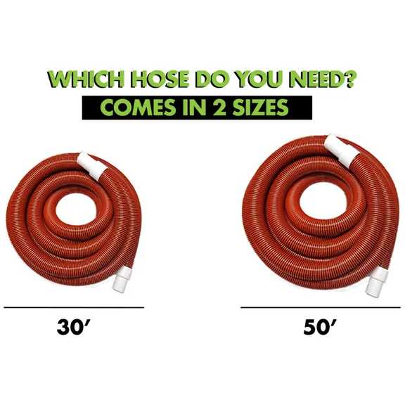 Puri Tech Professional UV-Resistant Heavy Duty Vacuum Hose for In-Ground Pools - 1.5" x 50'