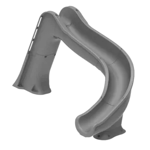 Global Pool Products Deck Mounted Inground Swimming Pool Water Slide Right Curve, Gray