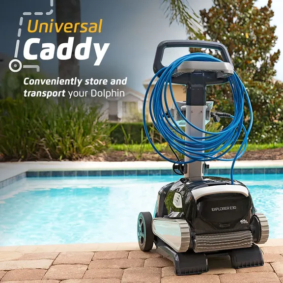 Dolphin Explorer E30 Automatic Robotic Pool Cleaner with WiFi, Caddy, and Cover