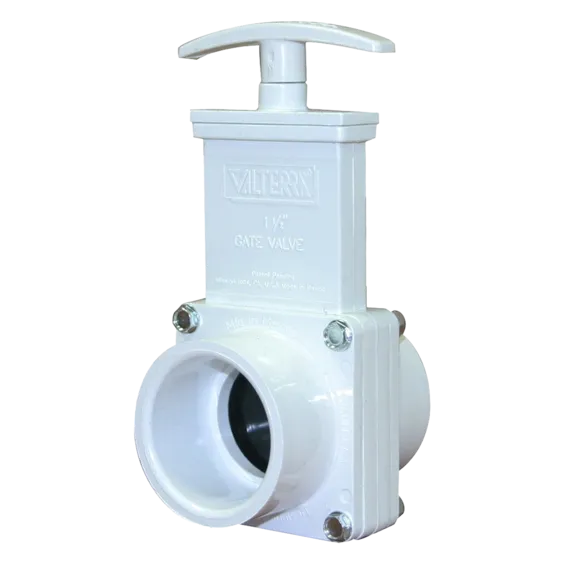 Valterra White 1-1/2" Slip PVC Gate Valve with Simple Push/Pull Operations
