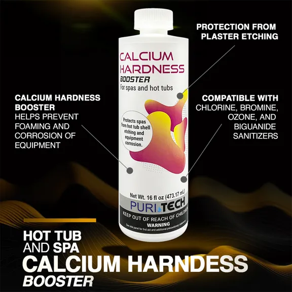 Puri Tech Spa Calcium Hardness Booster 6 Pack - Prevents Etching and Corrosion in Spas and Hot Tubs, 16oz.