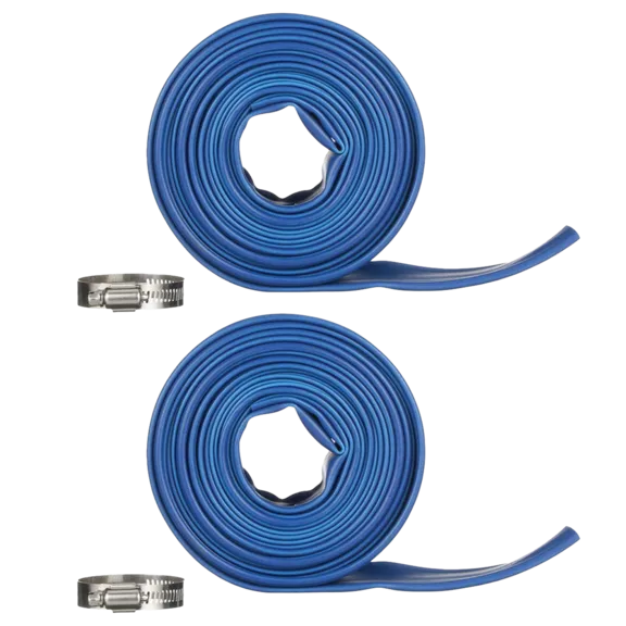 Blue Devil Backwash Hose 1-1/2" x 25' w/ Clamp Shrink Wrapped (22 mil hose) 2 Pack