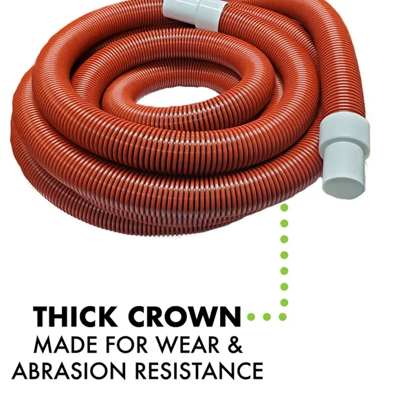 Puri Tech Professional Heavy Duty UV Resistant Vacuum Hose for In-Ground Swimming Pools - 1.5 Inch x 30 Feet
