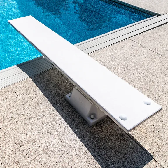 Global Pool Products 4 Bolt Base Replacement Stand with Jig for 6' or 8' Diving Board Inground Swimming Pool - Gray GPP-DB-4B-G