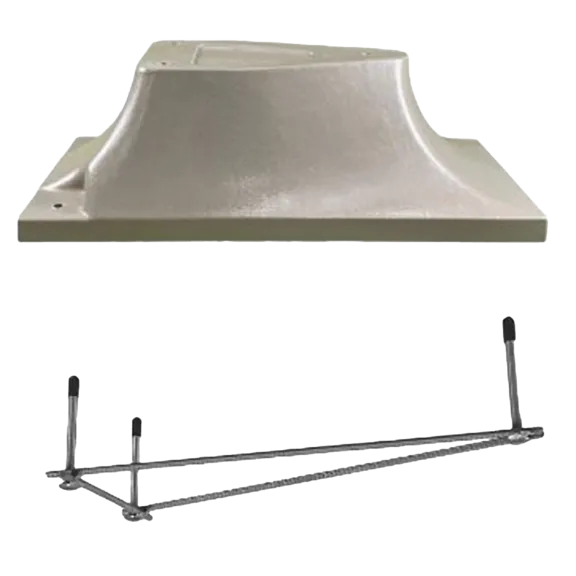 Global Pool Products 8' Diving Board Stand with Jig, 3 Bolt Base Replacement in Sand Colour for In-ground Pools
