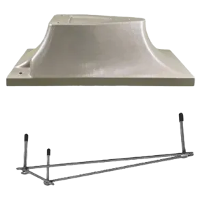 Global Pool Products 8' Diving Board Stand with Jig, 3 Bolt Base Replacement in Sand Colour for In-ground Pools
