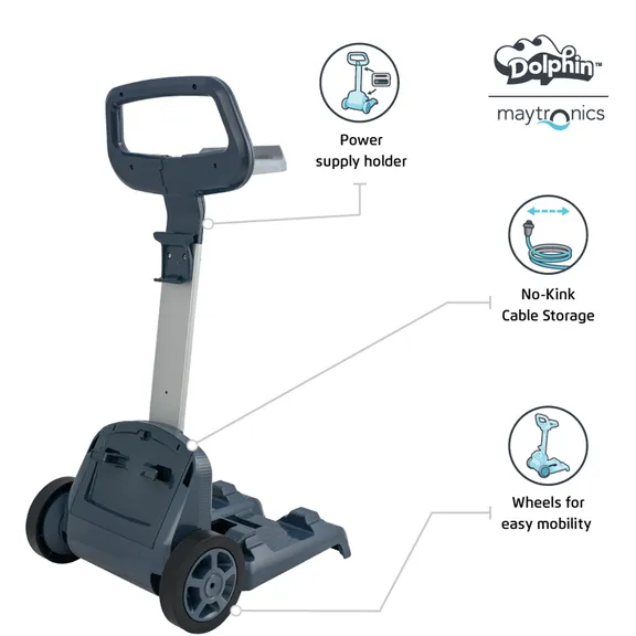 Dolphin E10 Universal Robotic Pool Vacuum Cleaner with Caddy