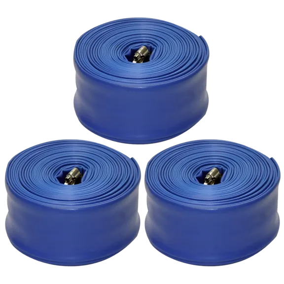 Blue Devil 3 Pack of 2" x 50' Backwash Hoses with Clamps, Shrink Wrapped (22 mil)