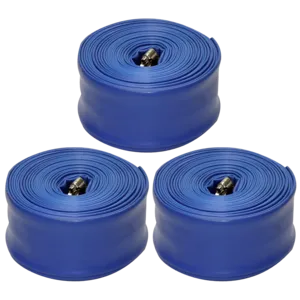 Blue Devil 3 Pack of 2" x 50' Backwash Hoses with Clamps, Shrink Wrapped (22 mil)