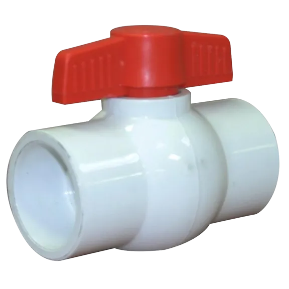 Manufacturer PVC 1-1/2" White Ball Valve with Slip x Slip Fixture