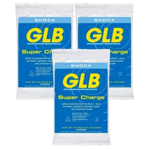 GLB Super Charge Shock Oxidizer for Pool Cleaning, 1 lb Bag (Pack of 3)