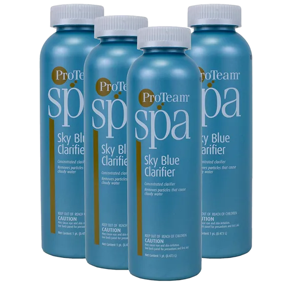 ProTeam Sky Blue Swimming Pool Water Clarifier, 1 Pint (Pack of 4)