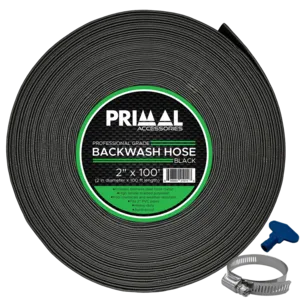 Primal Accessories Commercial Grade 2-Inch x 100-Feet, 3 Bar/43.5 psi Black Backwash Hose