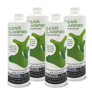Puri Tech Spa Clear 4-Pack Water Clarifier - Eliminates Dirt, Foam and Extends Filter Life, 32oz
