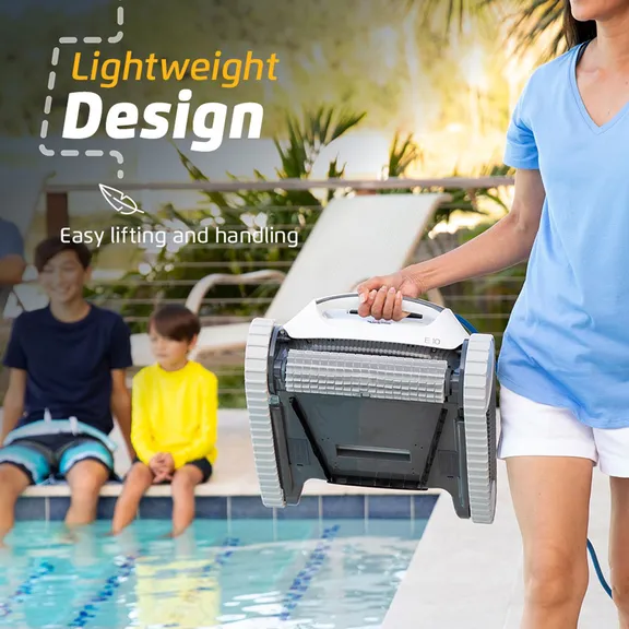 Dolphin E10 Robotic Above Ground Pool Cleaner with Upgraded Cartridge, Caddy and Cover