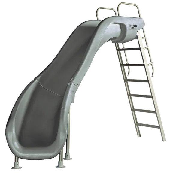 S.R. Smith Rogue2 Left Curve Gray 8' Pool Slide for Swimming Pools