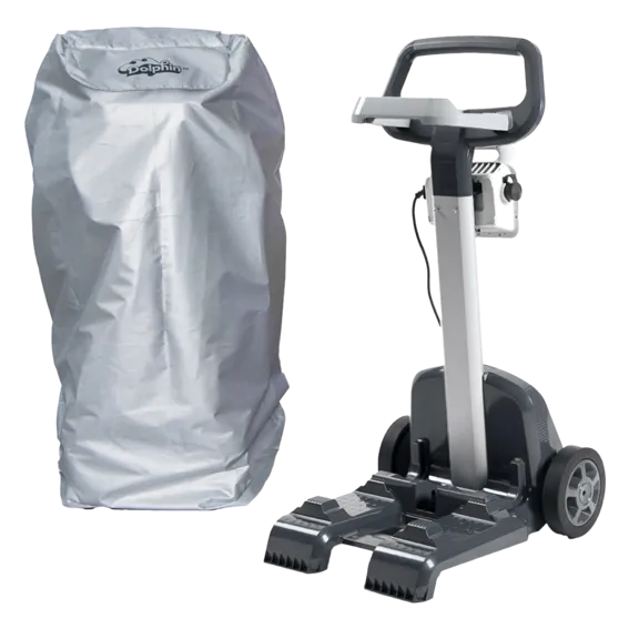 Dolphin Robotic Pool Cleaner Pillar Mount Caddy and Caddy Cover Bundle