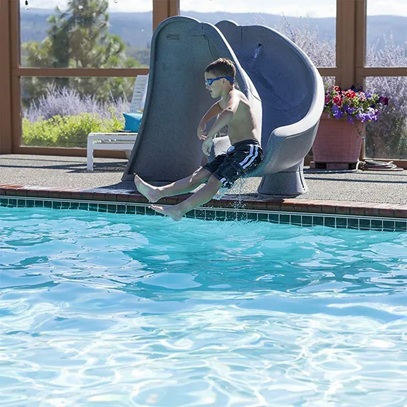 S.R. Smith Cyclone Right Curve Gray Granite Pool Slide
