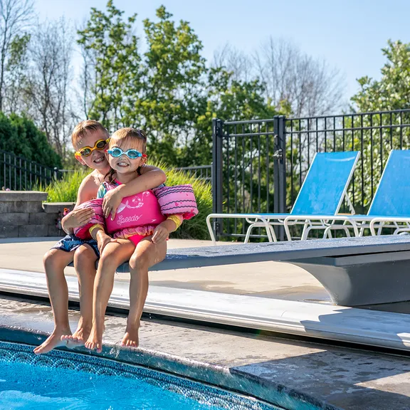 Global Pool Products 8' Diving Board Stand with Jig, 3 Bolt Base Replacement in Sand Colour for In-ground Pools