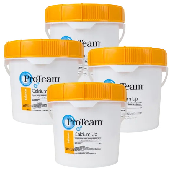 ProTeam Calcium Hardness Increaser for Swimming Pools and Spas in Bucket 4lb (Pack of 4)
