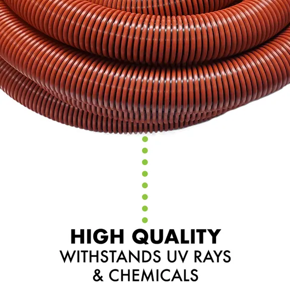 Puri Tech Professional Heavy Duty UV Resistant Vacuum Hose for In-Ground Swimming Pools - 1.5 Inch x 30 Feet