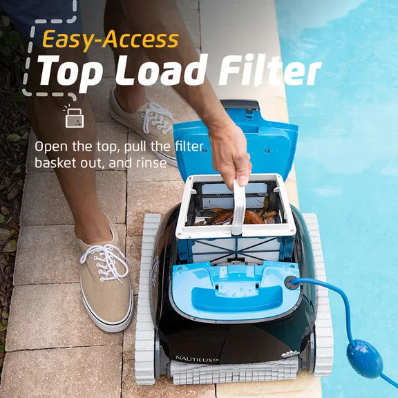 Dolphin Nautilus CC Robotic Pool Vacuum Cleaner with Ultra-Fine Filters Ideal for Above/In-Ground Pools 33 FT in Length