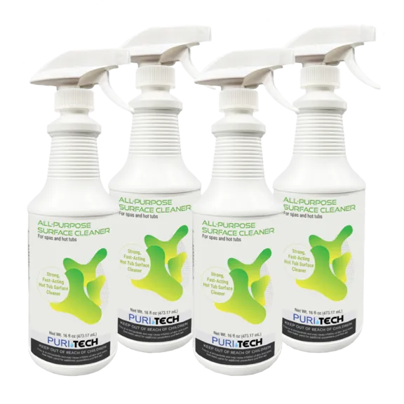 Puri Tech Spa 4-pack All-Purpose Surface Cleaner for Spas and Hot Tubs, Fast Acting Formula, 32oz