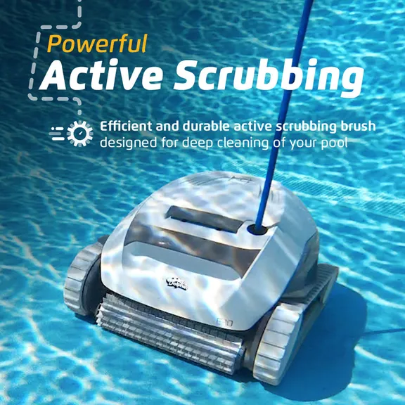 Dolphin E10 Robotic Above Ground Pool Cleaner with Upgraded Cartridge, Caddy and Cover