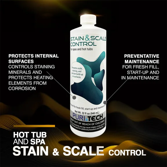 Puri Tech Spa Stain and Scale Control Prevents Scale, Staining and Calcium Build-up, 320z (Pack of 6)