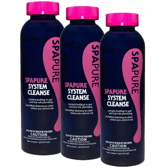 SpaPure System Cleanse Pipe and Water Treatment for Spas, 1 Pint Each (Pack of 3)