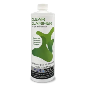 Puri Tech Spa Clear 32oz - Water Clarifier for Cloudiness, Dirt, and Foam Elimination, Extends Filter Life