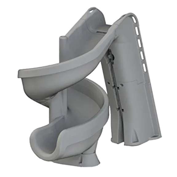 S.R. Smith Helix2 Solid Gray Twist Swimming Pool Slide