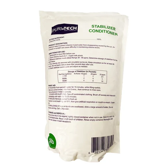 Puri Tech Cyanuric Acid Stabilizer and Pool Conditioner, 5lb.